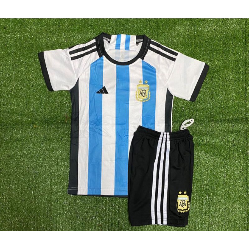 Baju Bola Anak  Grade Ori Argentina Home Kids World Cup 2022 / 2023  Like Original  Baju Import impo