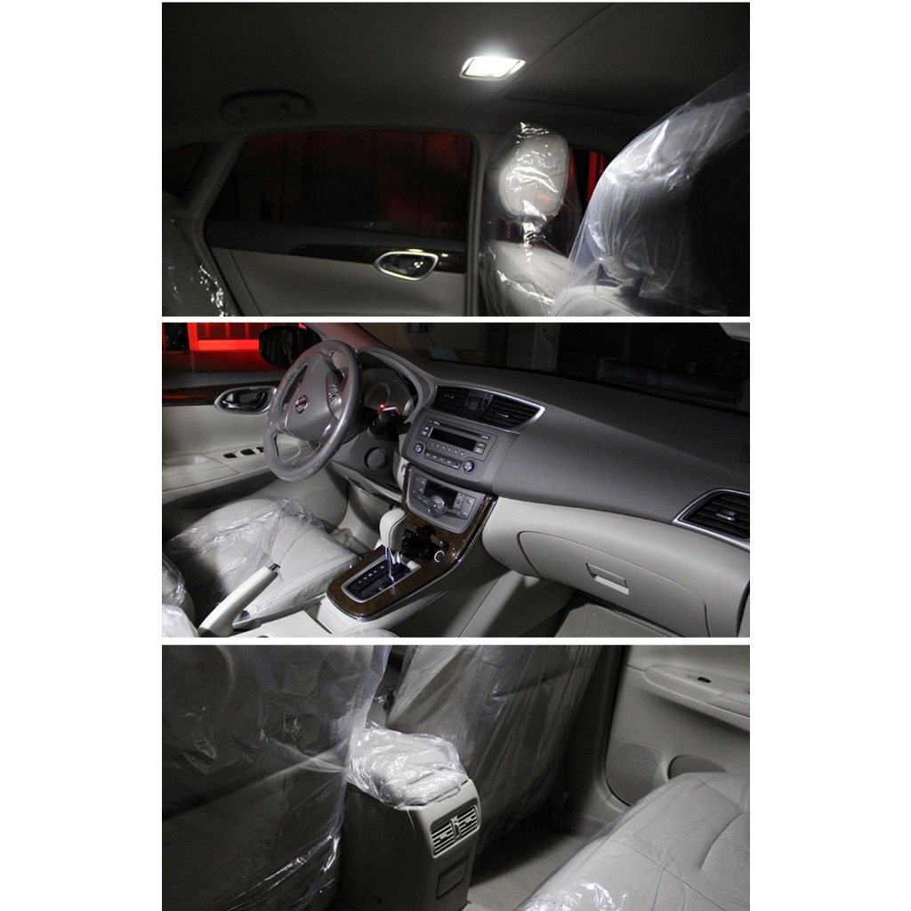 (Stok, Dikirim dari Jakarta) Lampu Baca Mobil Super Terang Lampu Kotak Ekor Mobil Steker Kecil T10 Double-Pointed Light LED Bohlam Lampu Langit-langit