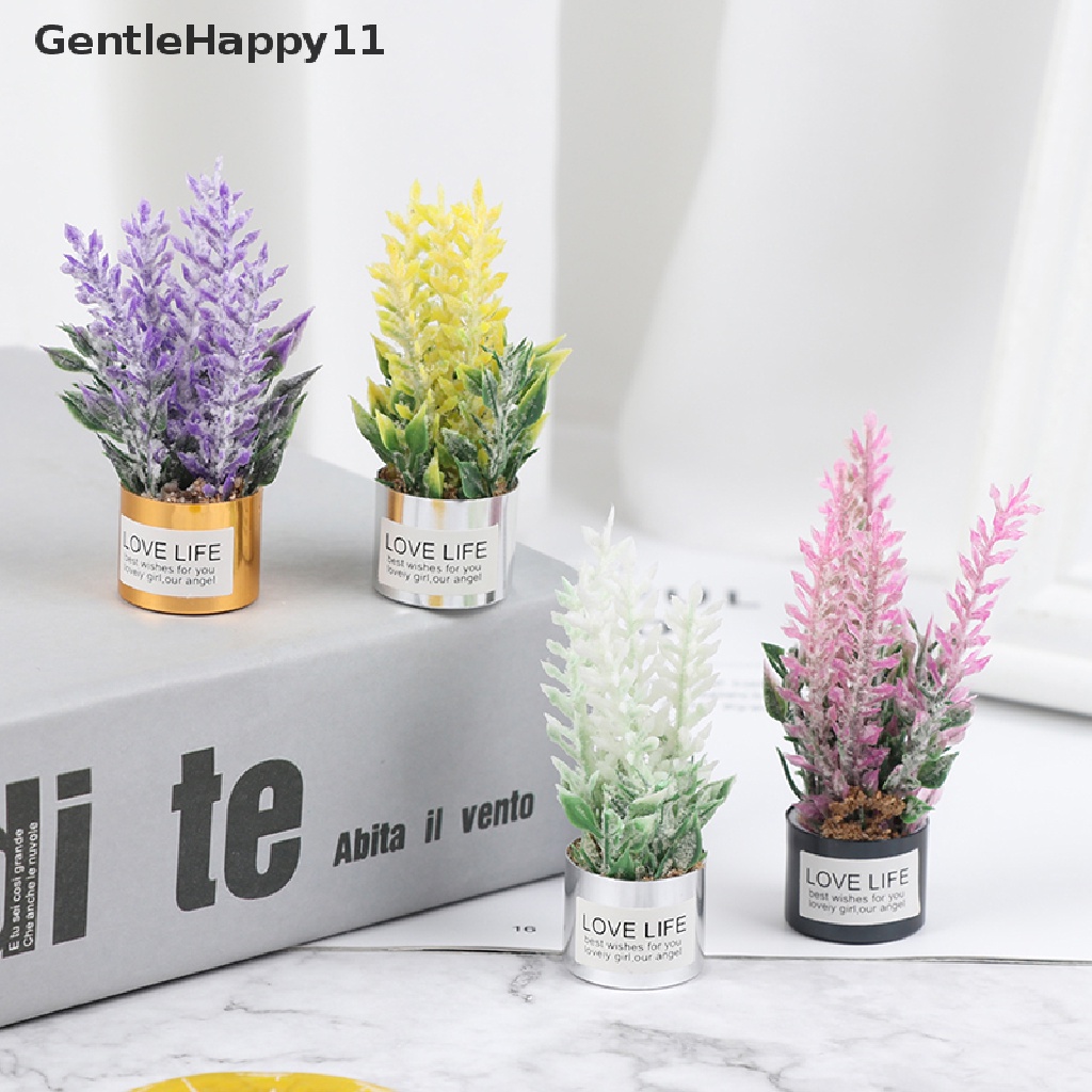 Gentlehappy 1: 12rumah Boneka Pot Besi Mini Lavender Pot Tanaman Dekorasi Taman Rumah id