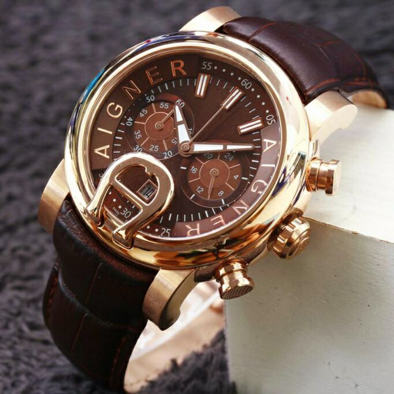 Jam Tangan Aigner Bari Tali Kulit Super Mewah Dan Elegan - Jam Tangan Pria Aigner Bari Tali Kulit