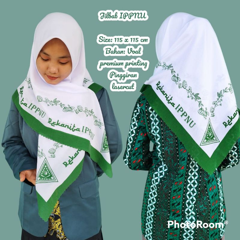 Kerudung Ippnu Jilbab Ippnu Hijab Ippnu Jilbab Segiempat Kerudung Voal Lasecut