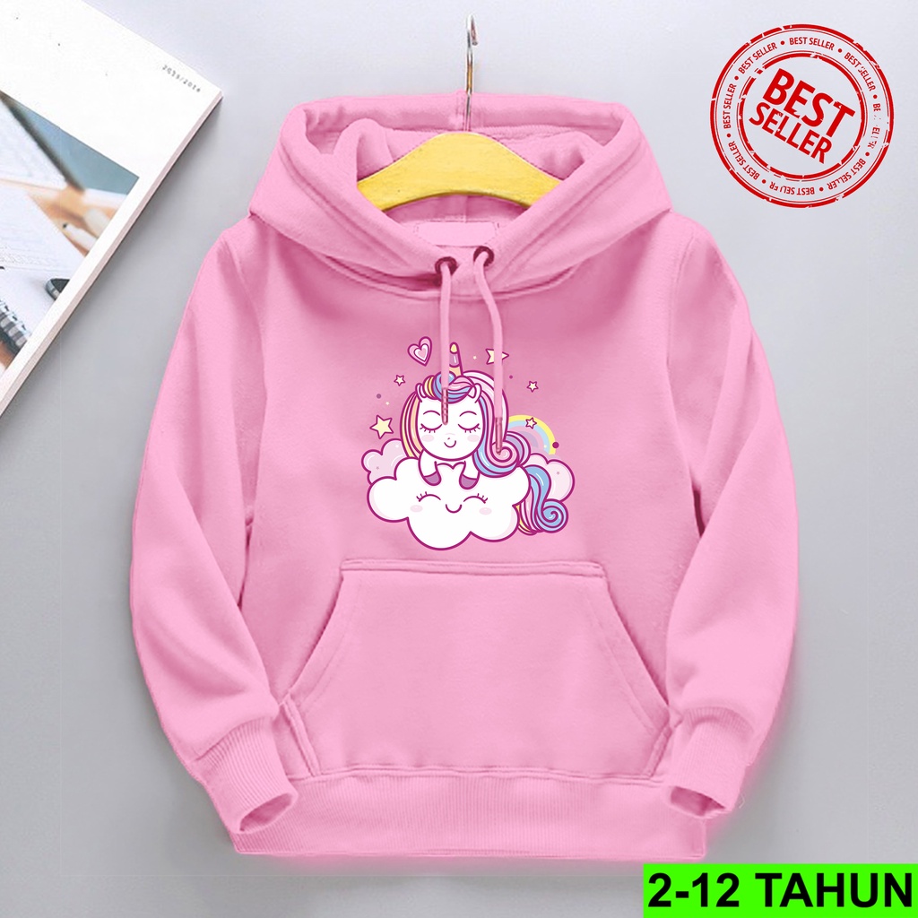 Hoodie UNICORN SLEEP Anak Perempuan Laki Laki  Hodie Anak Usia 2 3 4 5 6 7 8 9 10 11 12 Tahun Jaket Cewek Cowok Sweater Distro