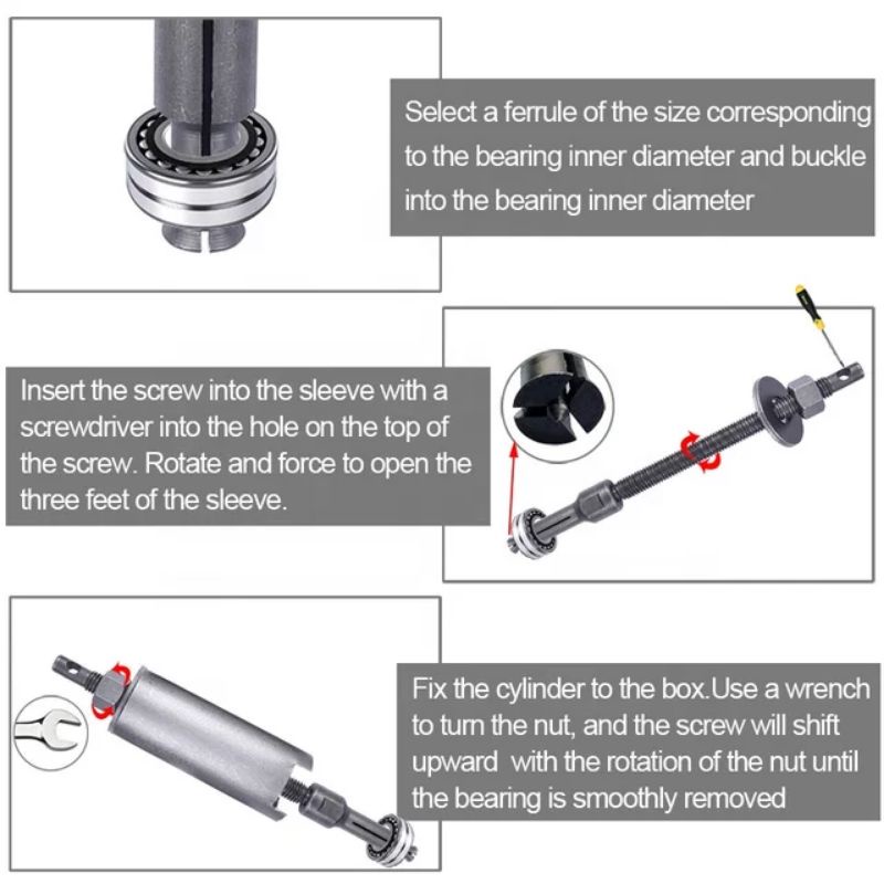 Set 8 Pcs Treker Bearing Puller Pembuka Bearing Separator Alat Pembuka