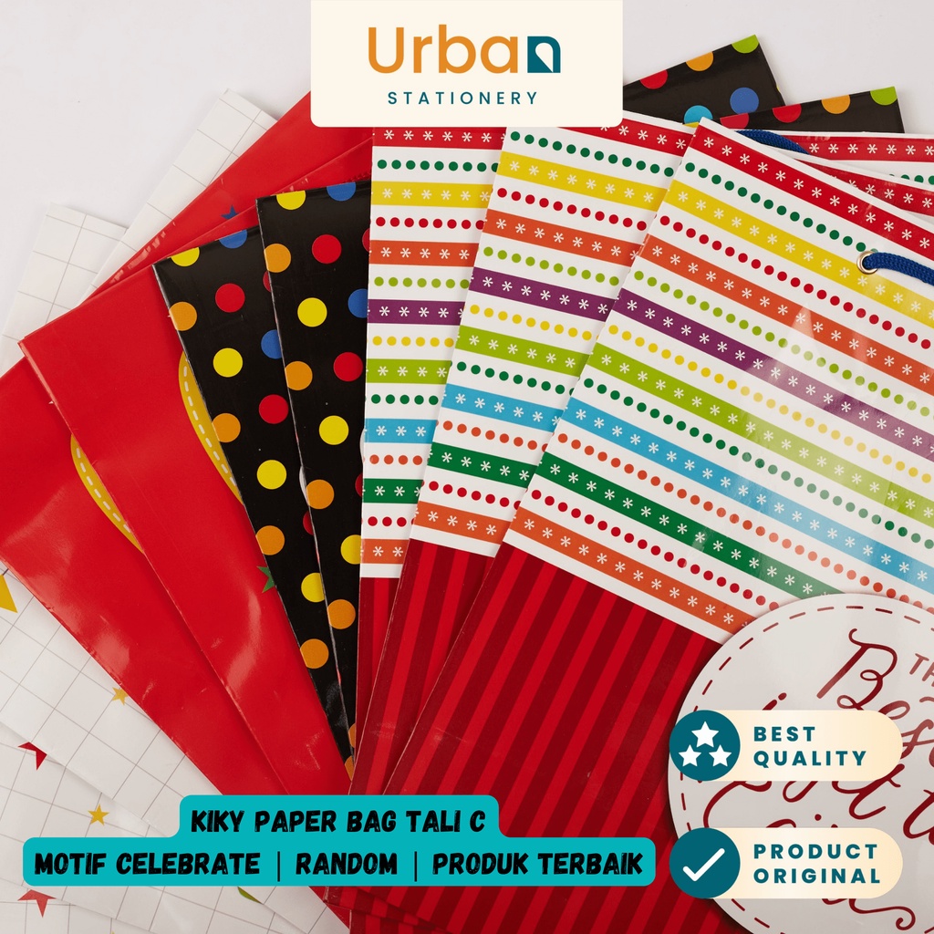 

Kiky Paper Bag Tali C Motif Celebrate