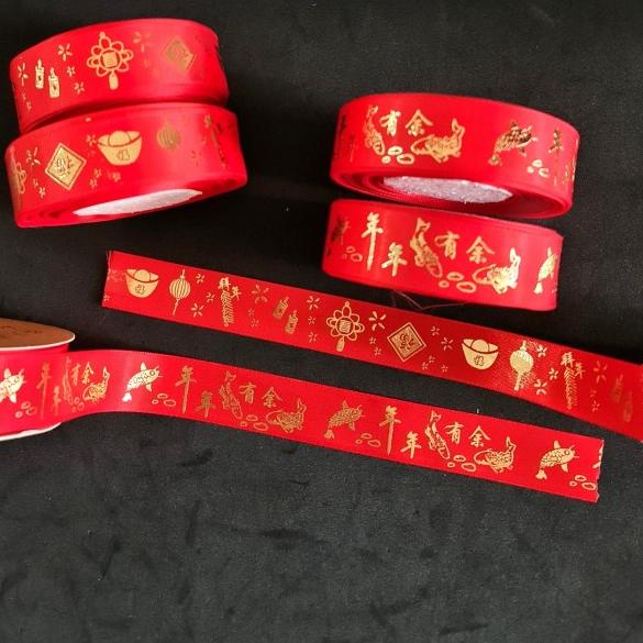 

pita imlek CNY satin 2.5cm limited edition ( 20meter&45meter) - lampion 45m