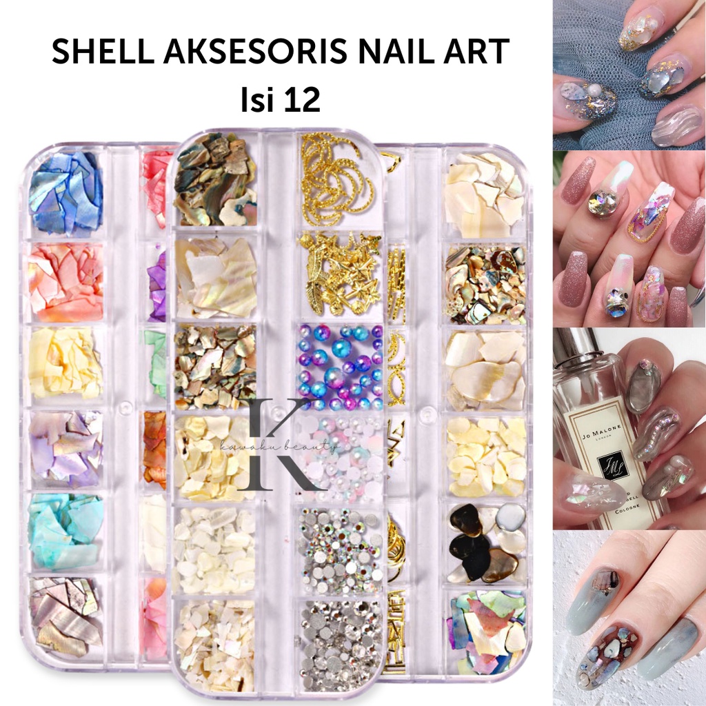 Aksesoris Hiasan Kuku Nail art Sequin Shell/ Pecahan Kerang Dekorasi Kuku nail art