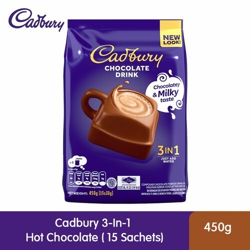 

Cadbury Hot Chocolate Drink 450gr Isi 15 Sachet X 30 g