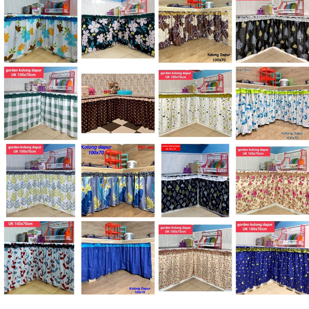 Gorden Tirai Kolong Dapur Polos Motif Terbaru Part 2