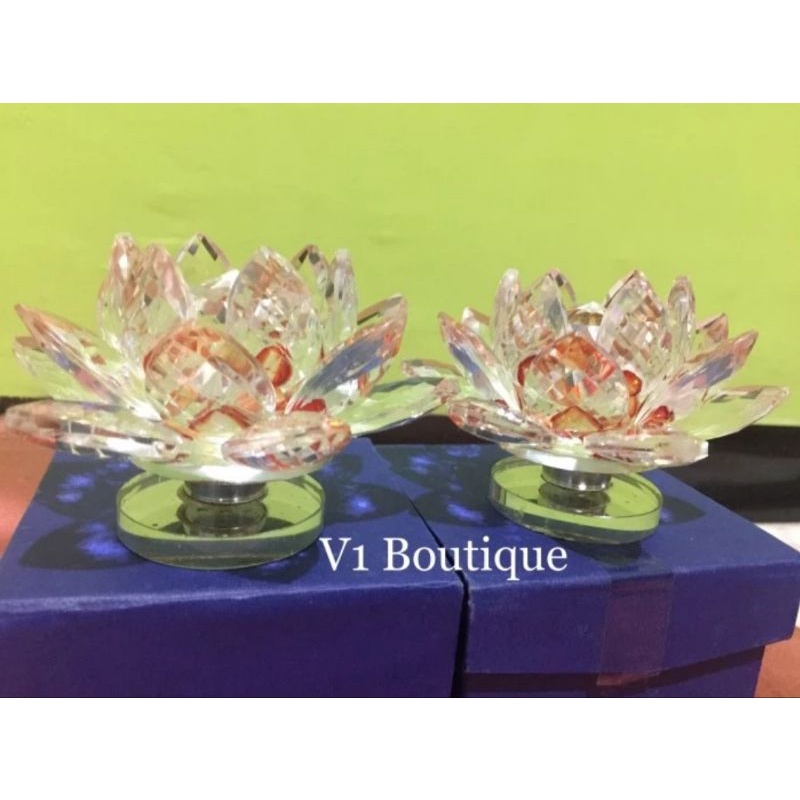 Lotus Cristal Flower + Meja Putaran -- Bunga Teratai Kristal