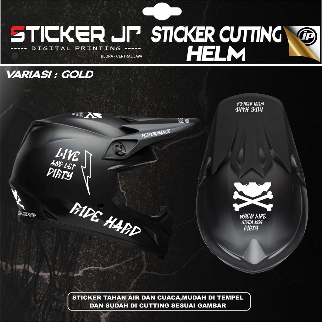Stiker Helm Cutting - Sticker Helm Trail/ Helm JPX Cross 1 Set Variasi Live Style