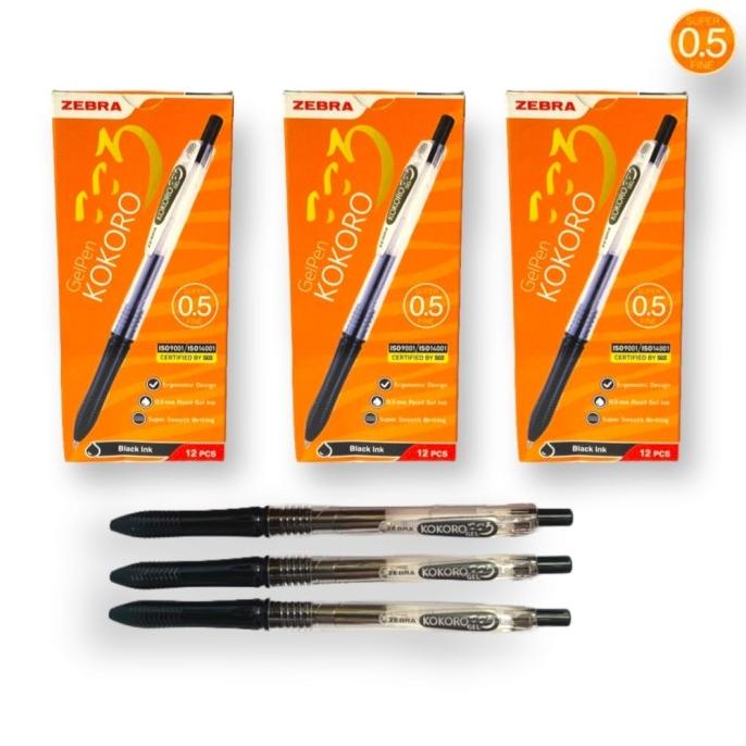 

Ballpoint Zebra KOKORO hitam Pack isi 12