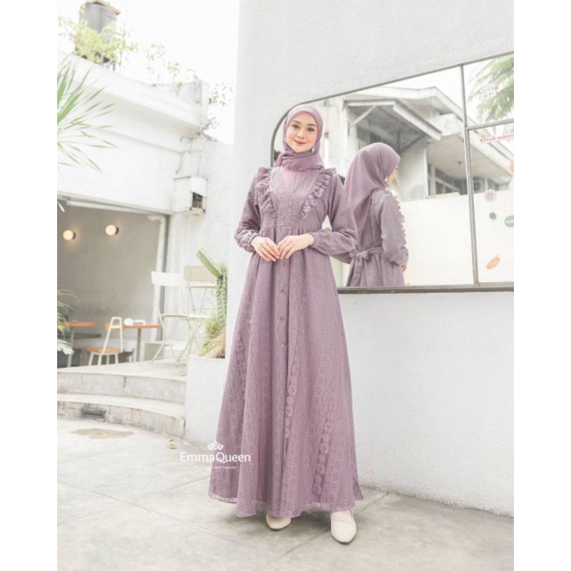 Gamis Muslim Brukat - Aurora Dress - EmmaQueen