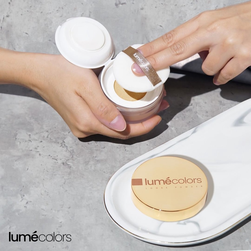 Lumecolors Bali ~ Loose Powder Pore Blurring Effect With Oil Control Bedak Tabur Lumecolor Bedak Tabur Lume Shade Light