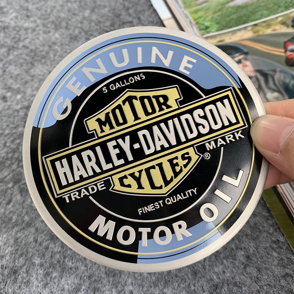 Harley Stiker Logam Badan Tangki Bahan Bakar Motor Sepeda Motor Gaya Retro Lambang Aluminium Stiker Aksesoris Modifikasi Harley-Davidson Iron 883 Road King