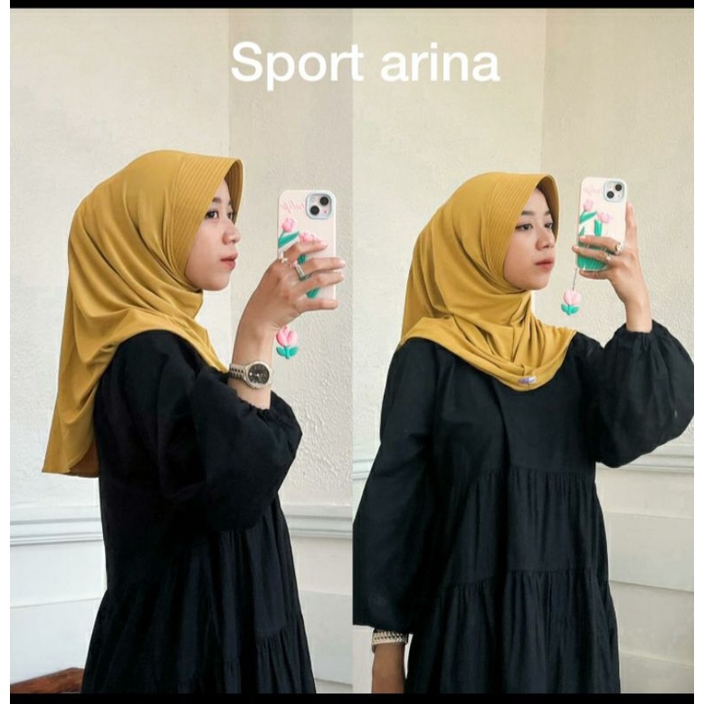 READY Hijab sport by arina / hijab marisa sport polos / hijab olahraga / hijab simple / hijab santai