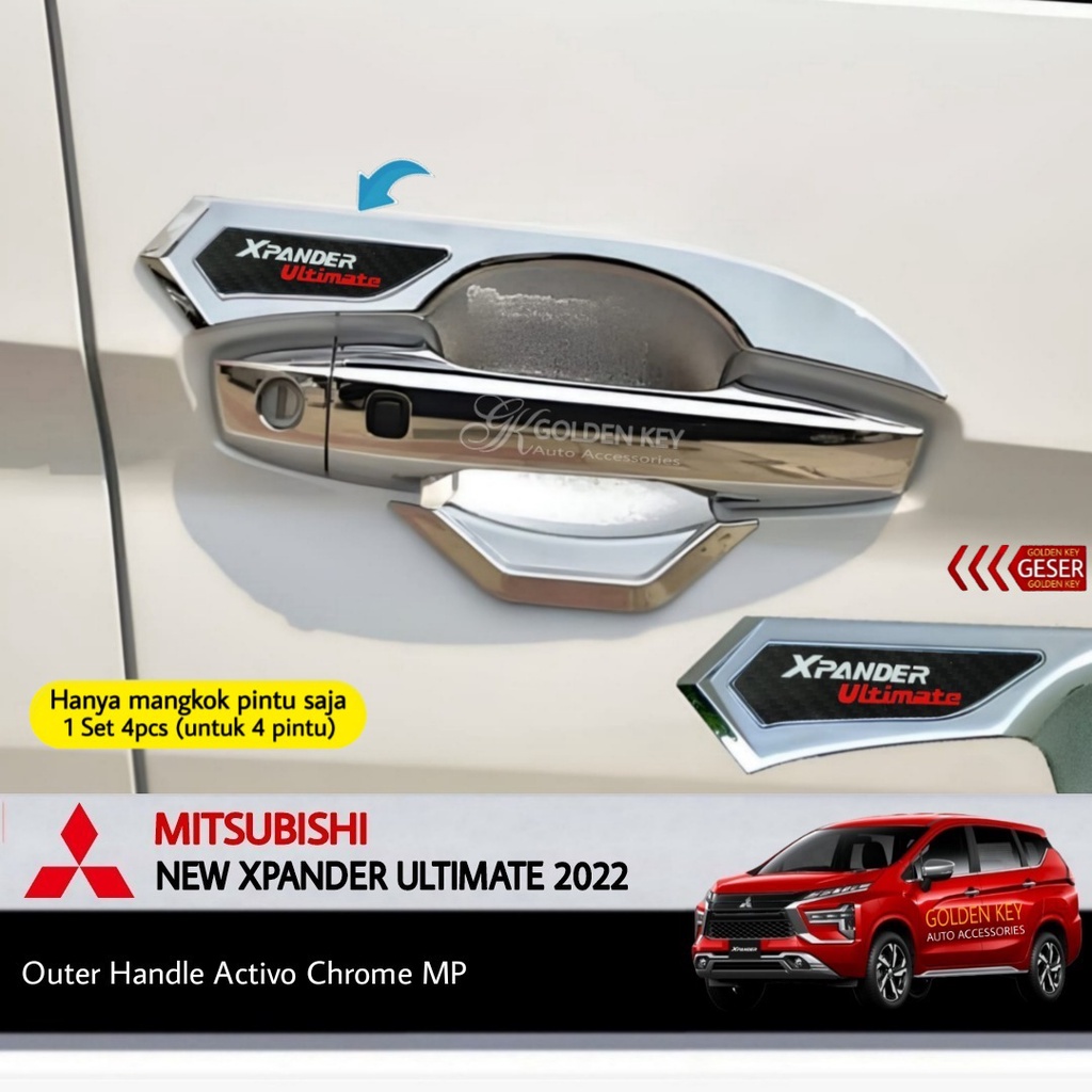 JSL OUTER HANDLE NEW XPANDER ULTIMATE 2022 MANGKOK PINTU ACTIVO CHROME MP