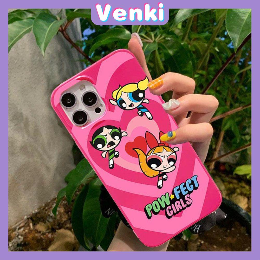 Case iPhone 14 Pro Max TPU Soft Case Cartoon Cute Powerpuff Girls Glossy Pink Candy Case Camera Protection Shockproof For iPhone 14 13 12 11 Plus Pro Max 7 Plus X XR