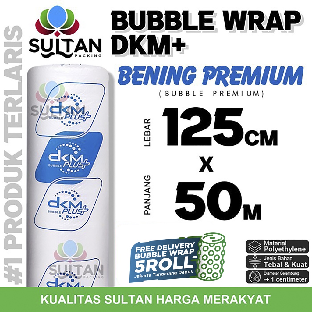 

Plastik Bubble Wrap 125cm x 50m BENING PREMIUM DKM PLUS TERMURAH / ROLL