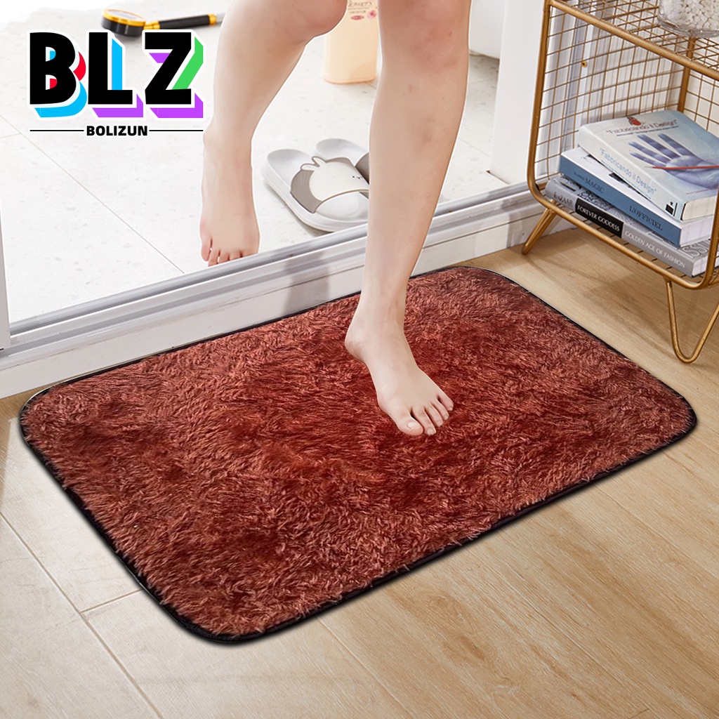 Bolizun keset kaki bulu / keset kaki anti slip karpet bulu kamar tidur /karpet permadani / keset serap air/keset kaki murah keset lantai 38x58