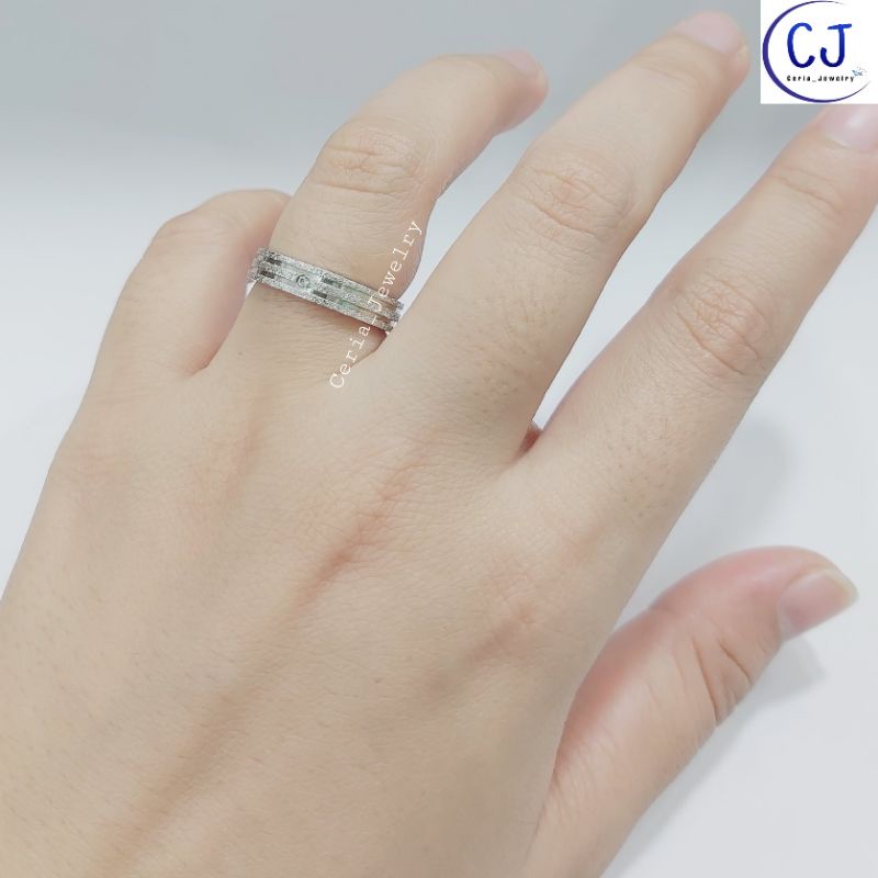 Cincin Perak Asli Pria Wanita Silver 925 Lapis Emas Putih Model Variasi Ukir Pasir Permata 1 - Perhiasan Perak Asli , Cincin Pria Wanita Pasangan