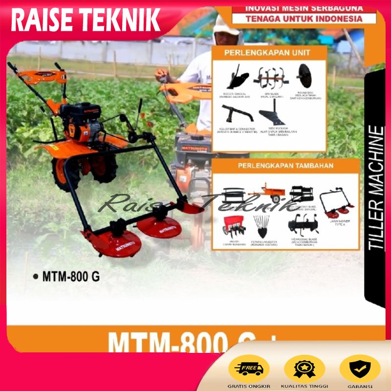 TRAKTOR TILLER MATSUMOTO MTM 800G + LAWN MOWER SEMAK BELUKAR