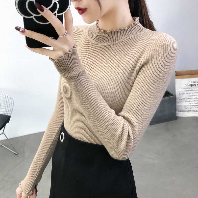 [✅COD ]  Rajut Wanita Turtleneck - Inner Kerah Tinggi Lengan Panjang - Rajut Turtleneck Kriwil Neci Korea Style