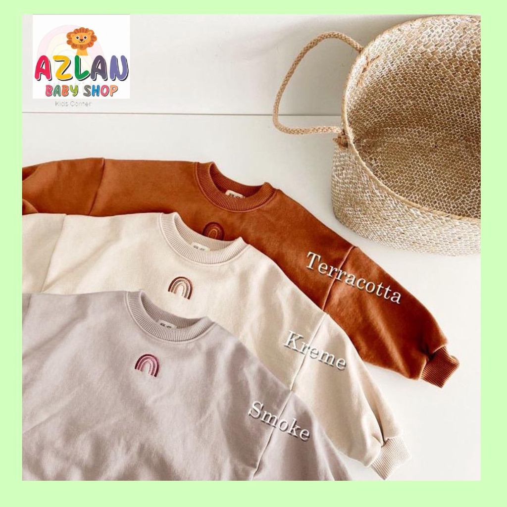 Sweater Rainbow Korea Unisex Bahan Premium 2-6 Tahun