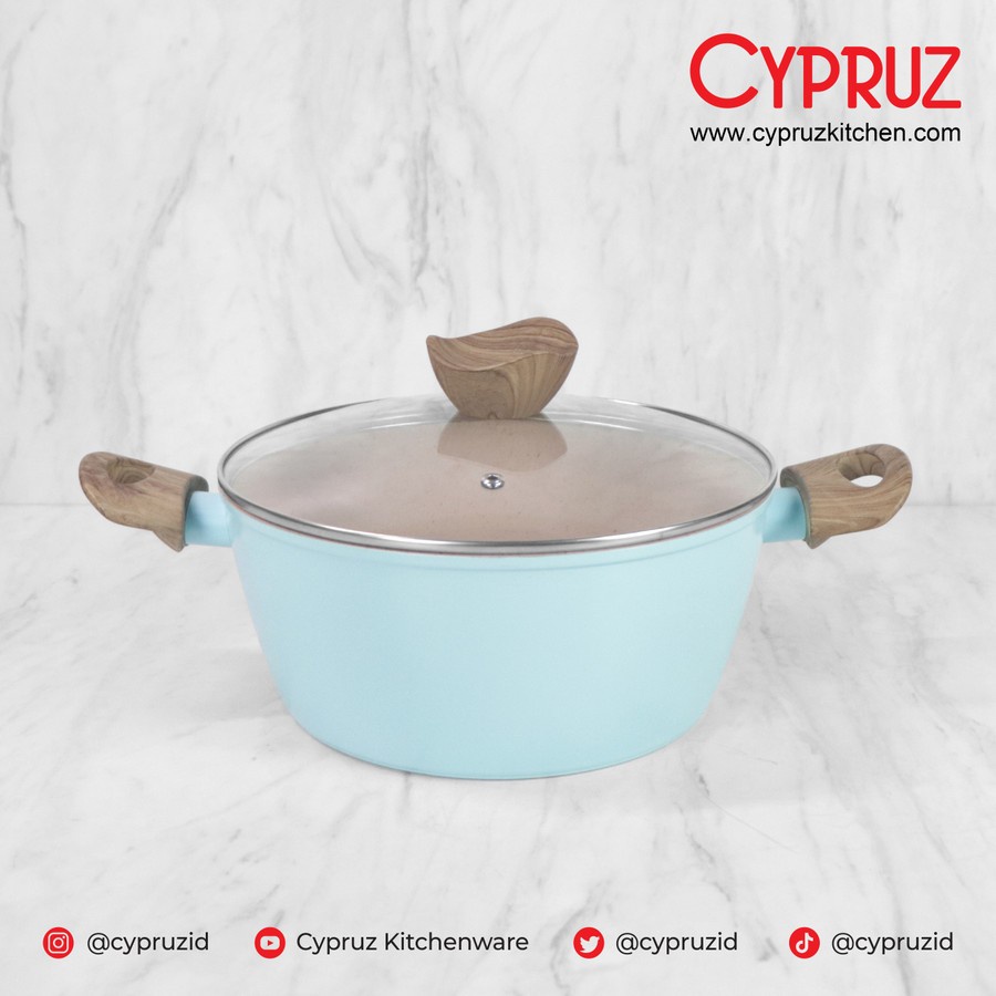 Cypruz PI-0837 Panci Color Marble Casserole + Tutup 24cm