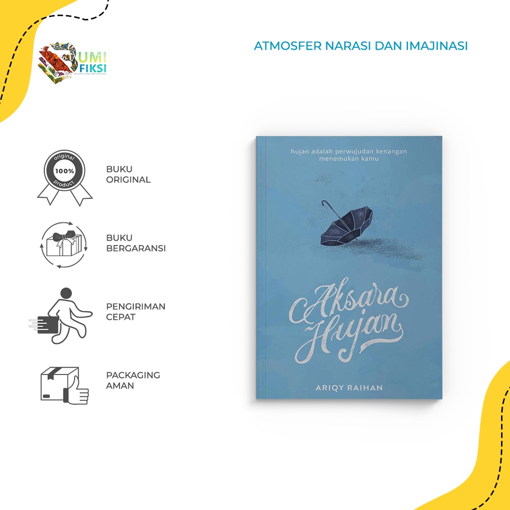 Buku Novel Aksara Hujan - Ariqy Raihan - Mediakita - Bumifiksi
