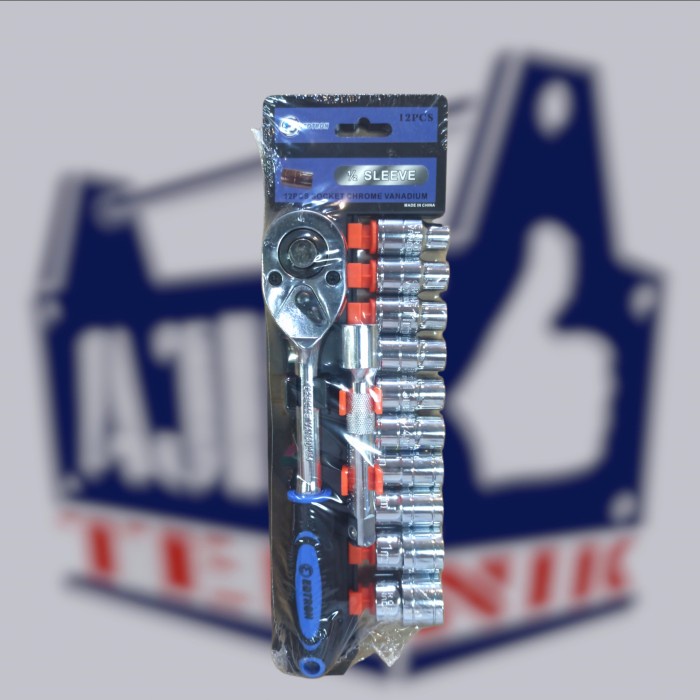 kunci sock set sok rachet 1/2 inch 12pcs edtron murah meriah
