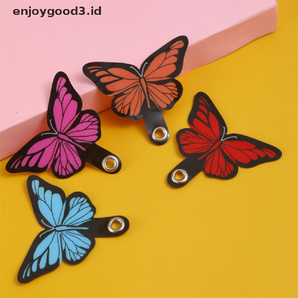 Tali Lanyard Butterfly Card Gasket Pengganti Anti Hilang Motif Kartun Untuk Aksesoris Ponsel Universal