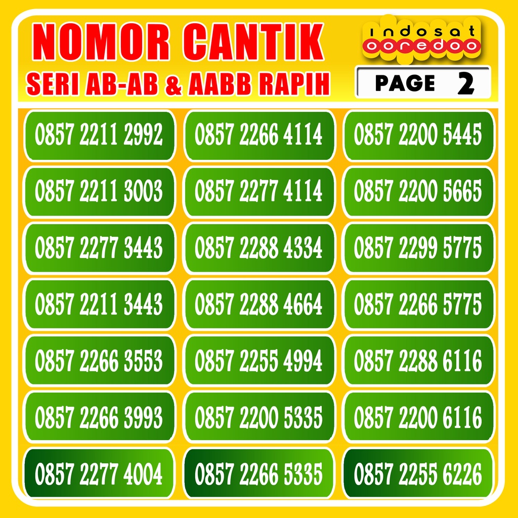 Nomor Cantik Indosat Seri Ratusan