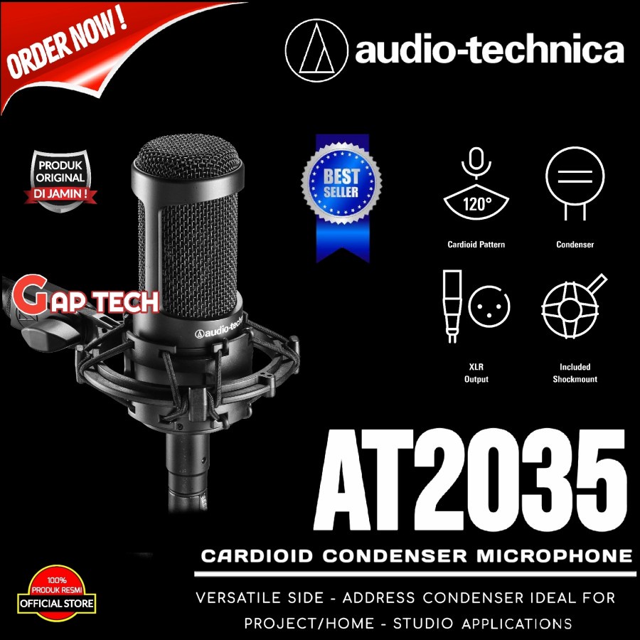 audio technica at2035 microphone condensor/ Audio Technica AT 2035