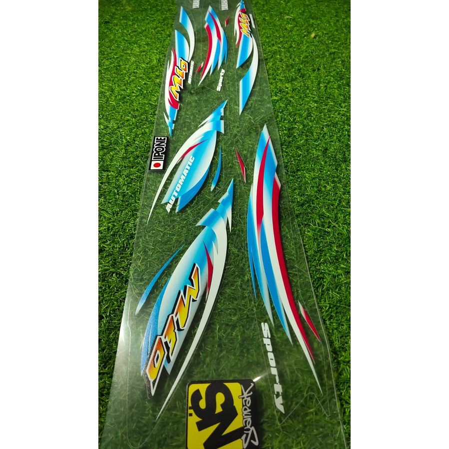 Striping Transparan Mio Sporty Mio Karbu List Bening biru muda