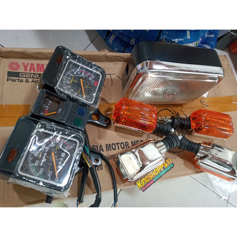 paket restorasi lampu 5t5 komplit spedo cobra dan lampu sen crom