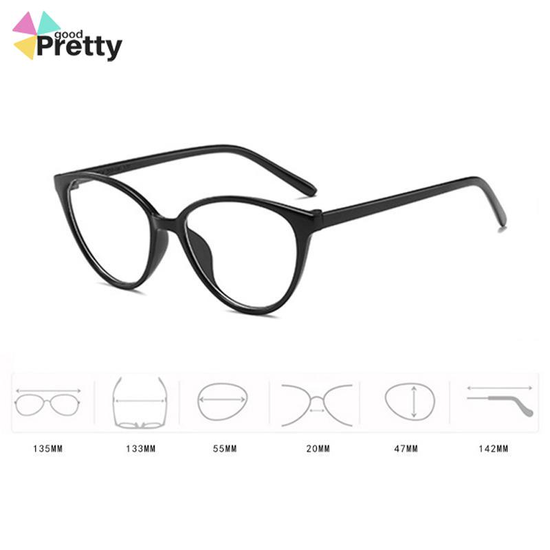 kacamata Korea Wanita Kacamata Anti Radiasi Retro Wanita Fashion Cat Eye Eyeglasses Versatile Optical Glasses UV400 Bingkai - PD