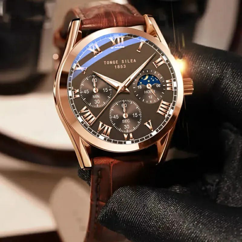 Jam Tangan Pria Original Anti Air Strap Kulit PU Premium Analog Milenial Cowok Casual Fashion Premium Leather Watch Water Resistance Glow in the dark Simple Orii Quartz