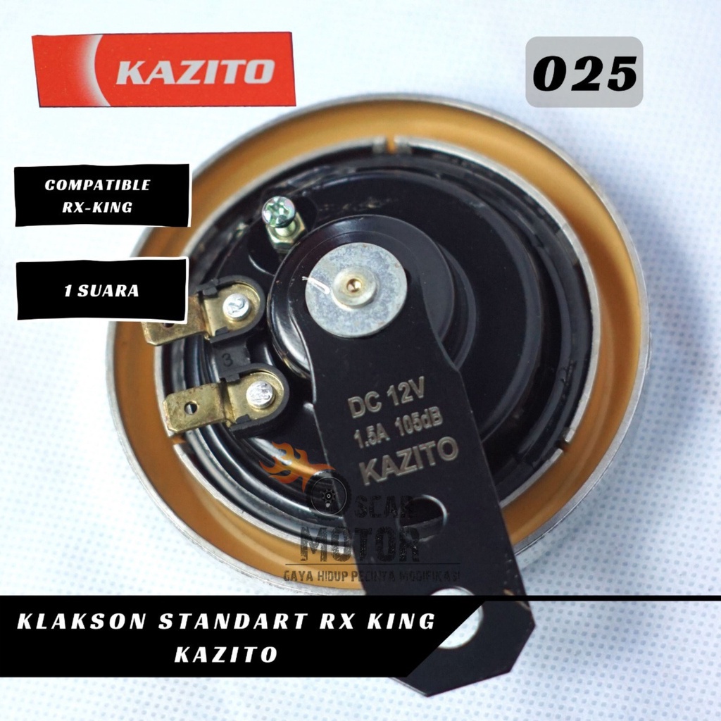 KLAKSON HORN STANDARD RX KING KAZITO DC 12V UNIVERSAL STANDAR MOTOR CHROME   By Mega_Racing