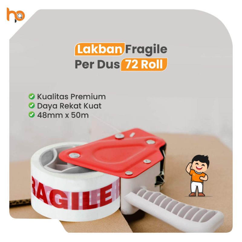 

Lakban Fragile 48mm x 50m isi 72Roll