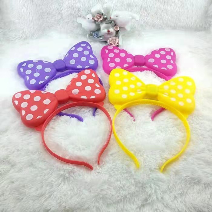 Bando Boneka Pita MINNIE MOUSE Lampu LED Nyala Bandana Party