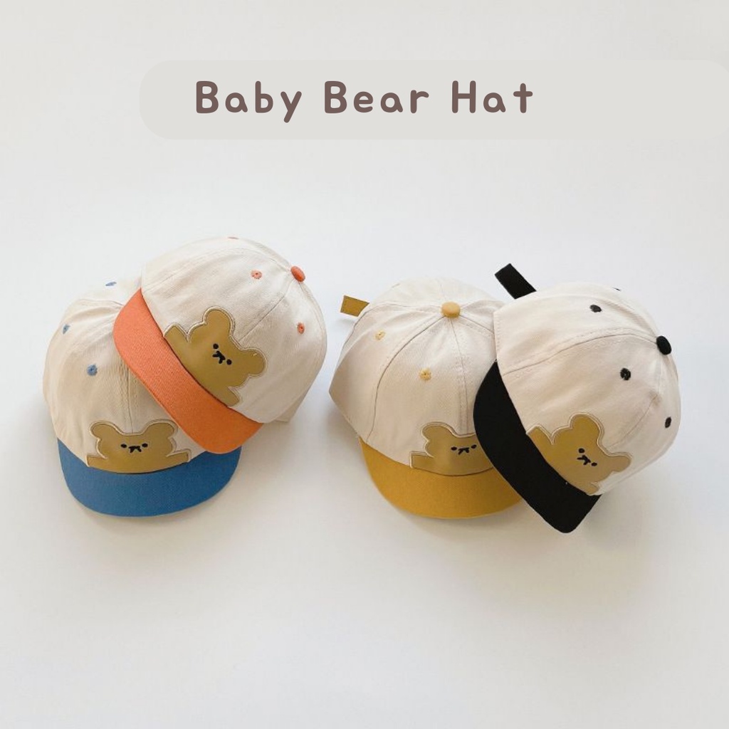 COD- Topi Baseball anak laki laki usia 1-4 tahun impor korea / topi premium impor korea Motif HUG BEAR