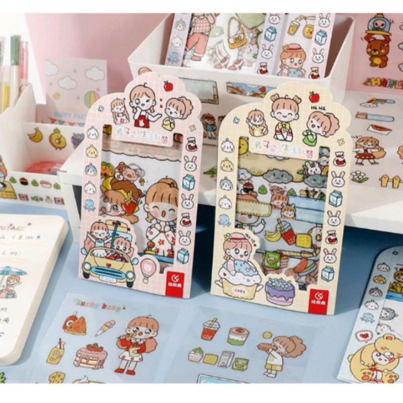 stiker lucu 4 pcs stiker anti air motif kartun korea