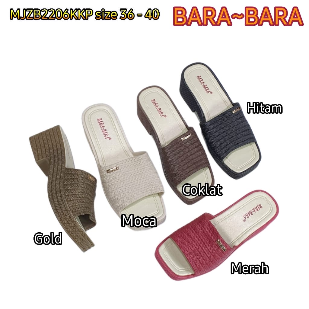 BARA BARA ORIGINAL jelly sandal karet empuk murah wanita wedges selop murah import MJZB2206KKP