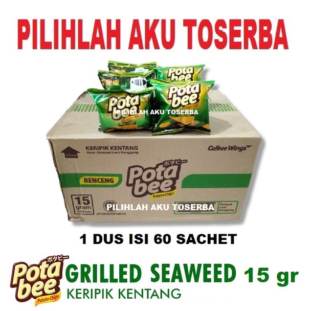 Potabee Keripik Kentang RUMPUT LAUT / SEAWEED RENCENG - (HARGA 1 DUS)