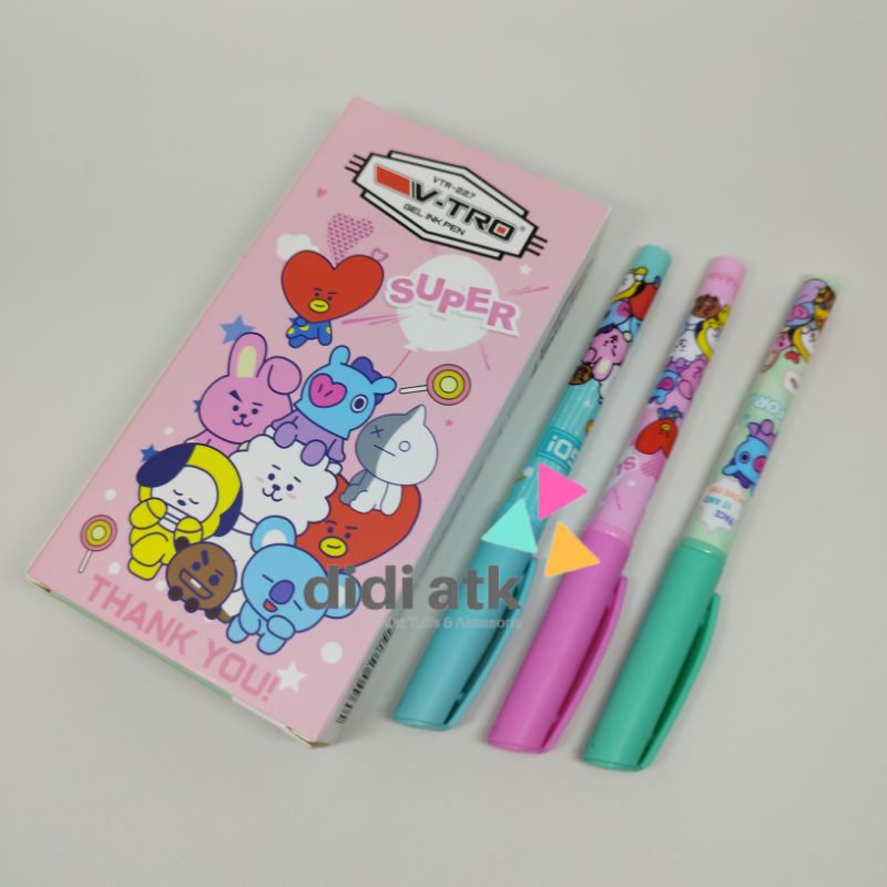 

Pulpen Gel Karakter Bts & Bt21 1 Pak (12 Pcs)