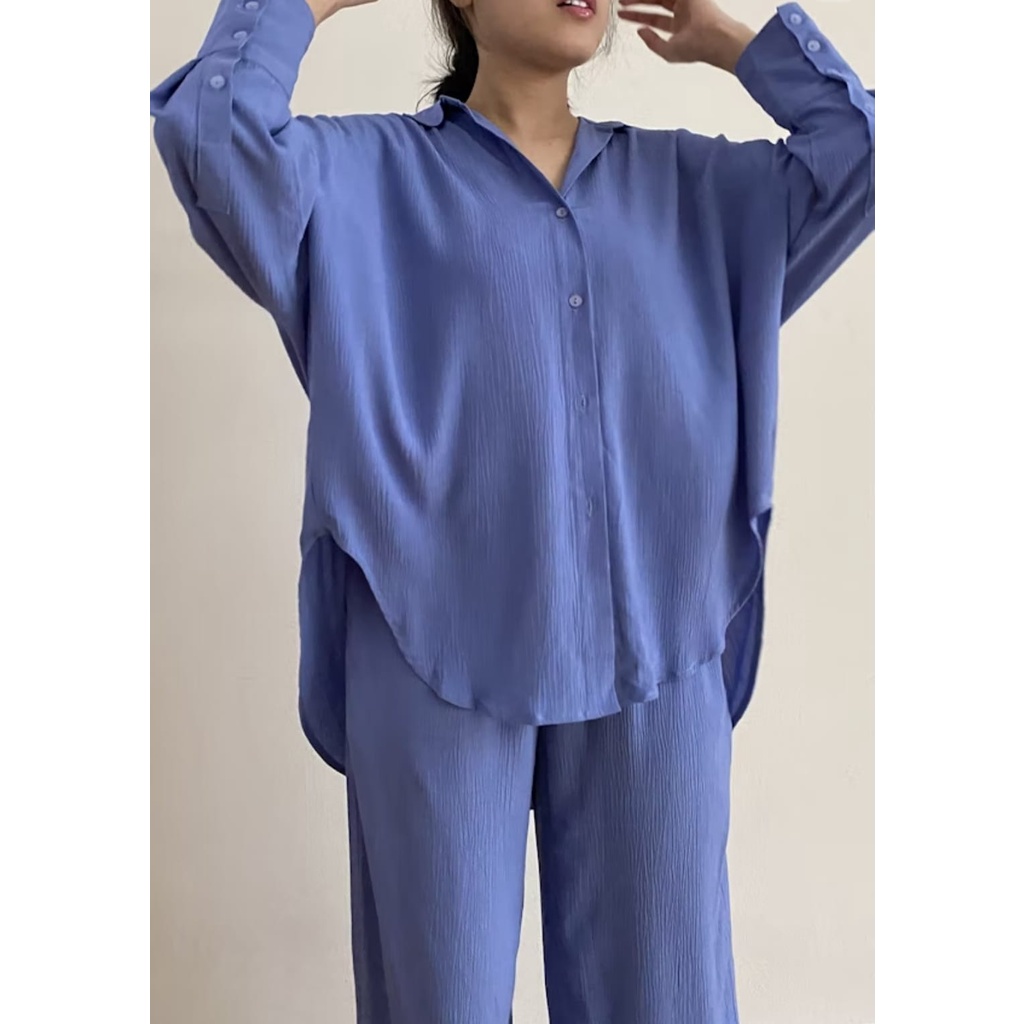 Jema set ( baju & celana) Crinkle 8wood /Fashiontoday