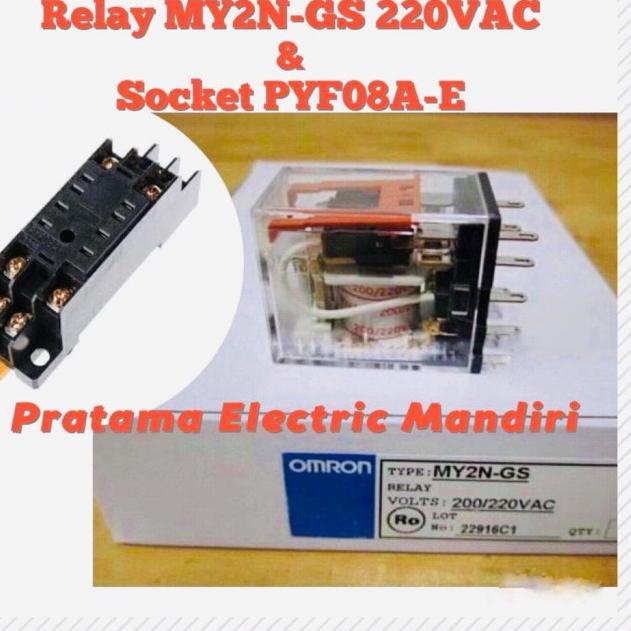 OMRON Relay MY2N-GS MY2N 220VAC 220V dan Socket PYF08A-E ORIGINAL