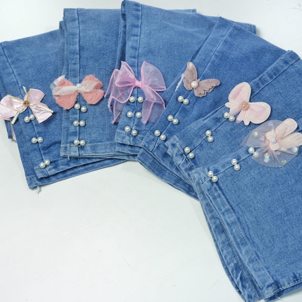 Kulot Jeans Import Anak Cewek Mutiara Non Rawis 2-10 Tahun