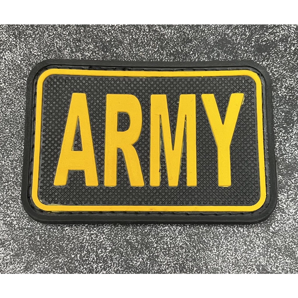 Patch ARMY (Kuning) - Patch Velcro ARMY - Velcro Karet