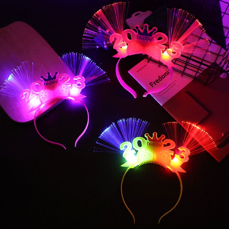 Bando Anak Bahan Fiber Dengan Lampu LED 2023 Untuk Cosplay / Pesta Natal / Tahun Baru